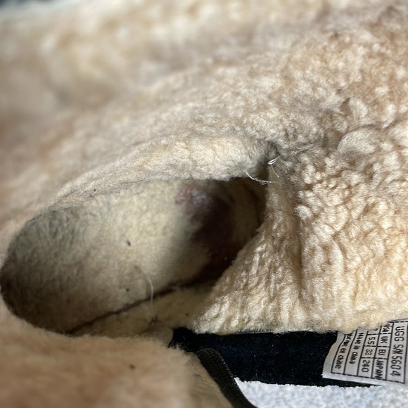 UGG Endell 5604 Black Suede Leather Shearling Ankle Harness Boot Distressed Sz 7 - Picture 12 of 14